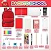 Gilprop 52 Pcs Middle and High School Supplies Kit with Backpack, Back to School Supplies Bag Set College Bundle Essential Stuff Bulk Stapler Notebook Calculator for Senior Student Teen(Red)