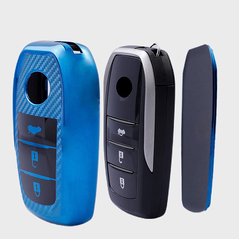 ontto Guscio Cover per Chiave Telecomando Auto Adatto per Toyota CHR C-HR Yaris Prado Prius GT86 Camry Corolla RAV4 2017-2019 Coprichiave in TPU Custodia Protettivo Portachiavi 2 Tasti-Bianco