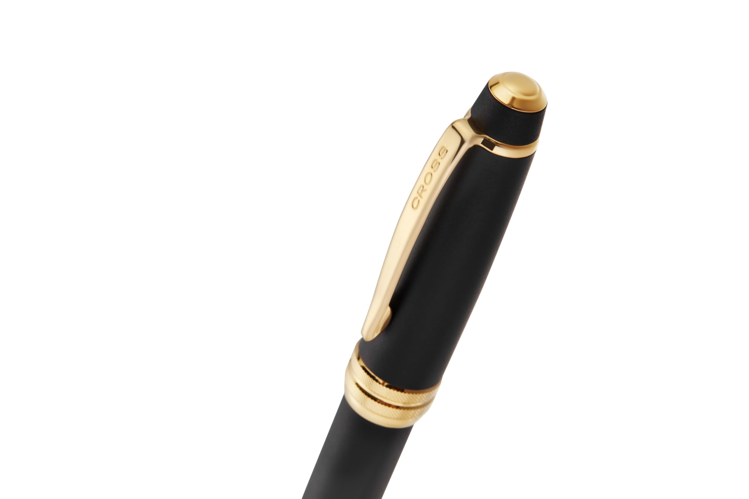 Cross Bailey Matte Black Lacquer with 23KT Gold PVD Ballpoint Pen - Refillable Pen for Long-Lasting Use - — view 2