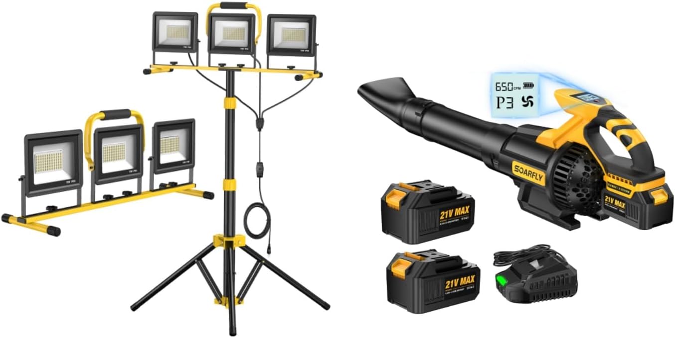 Work Lights + Leaf Blower Cordless