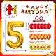Feuerwehr Deko für 5. Geburtstag, XXL Bunt Feuerwehrauto Flamme Folienballons 18 Latexballon Happy Birthday Girlande für 5. Geburtstagsfeier Junge Feuerwehrmann Deko