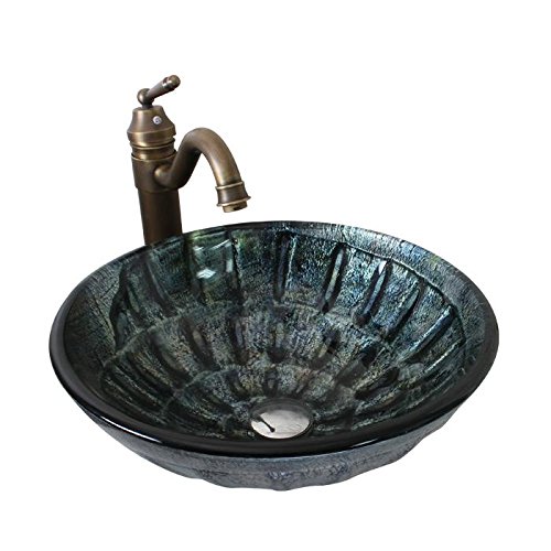 Lavabo de cristal sobre encimera rectangular para reforma de aseos 3