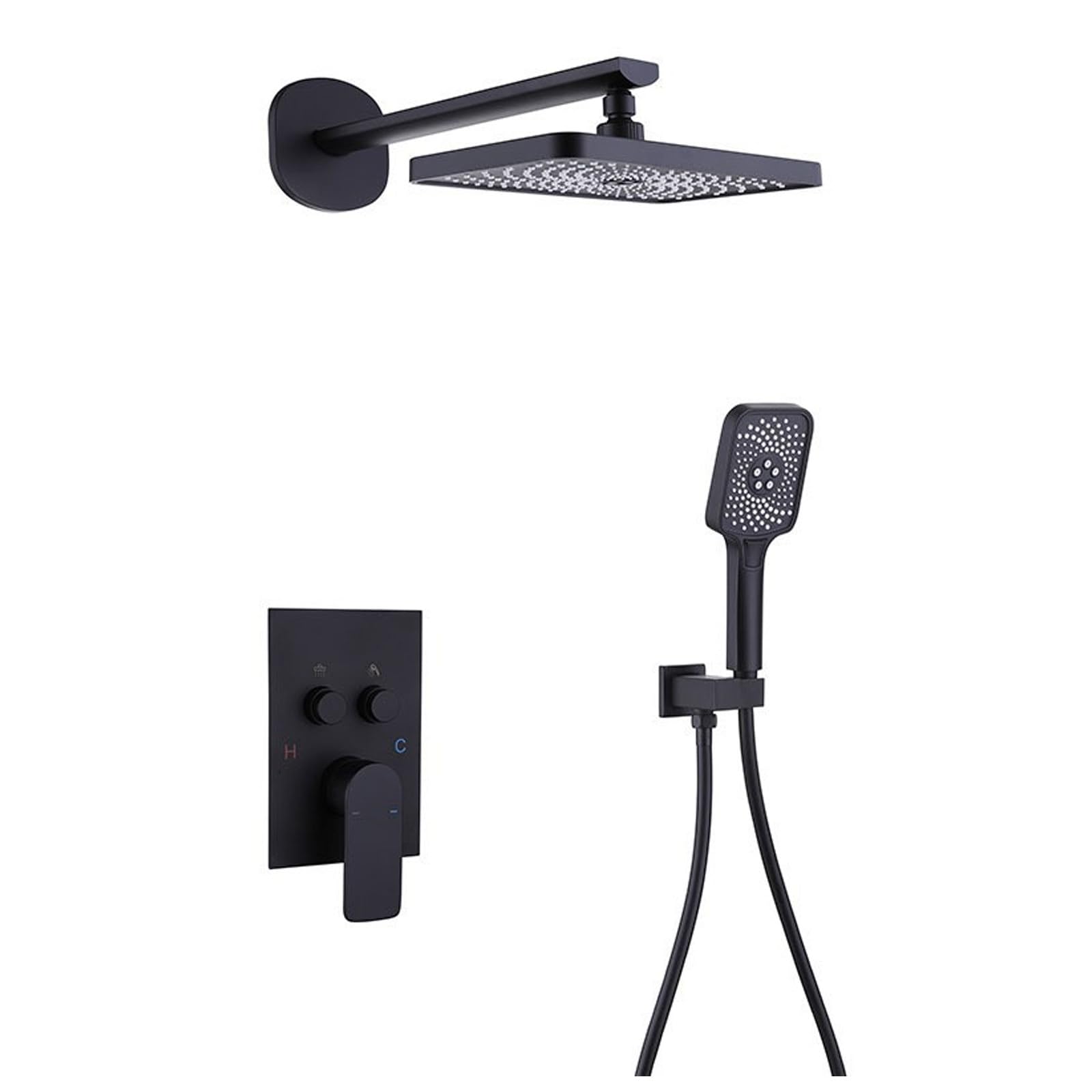 Système de pommeau de douche à effet pluie avec douchette à main pour salle de bain