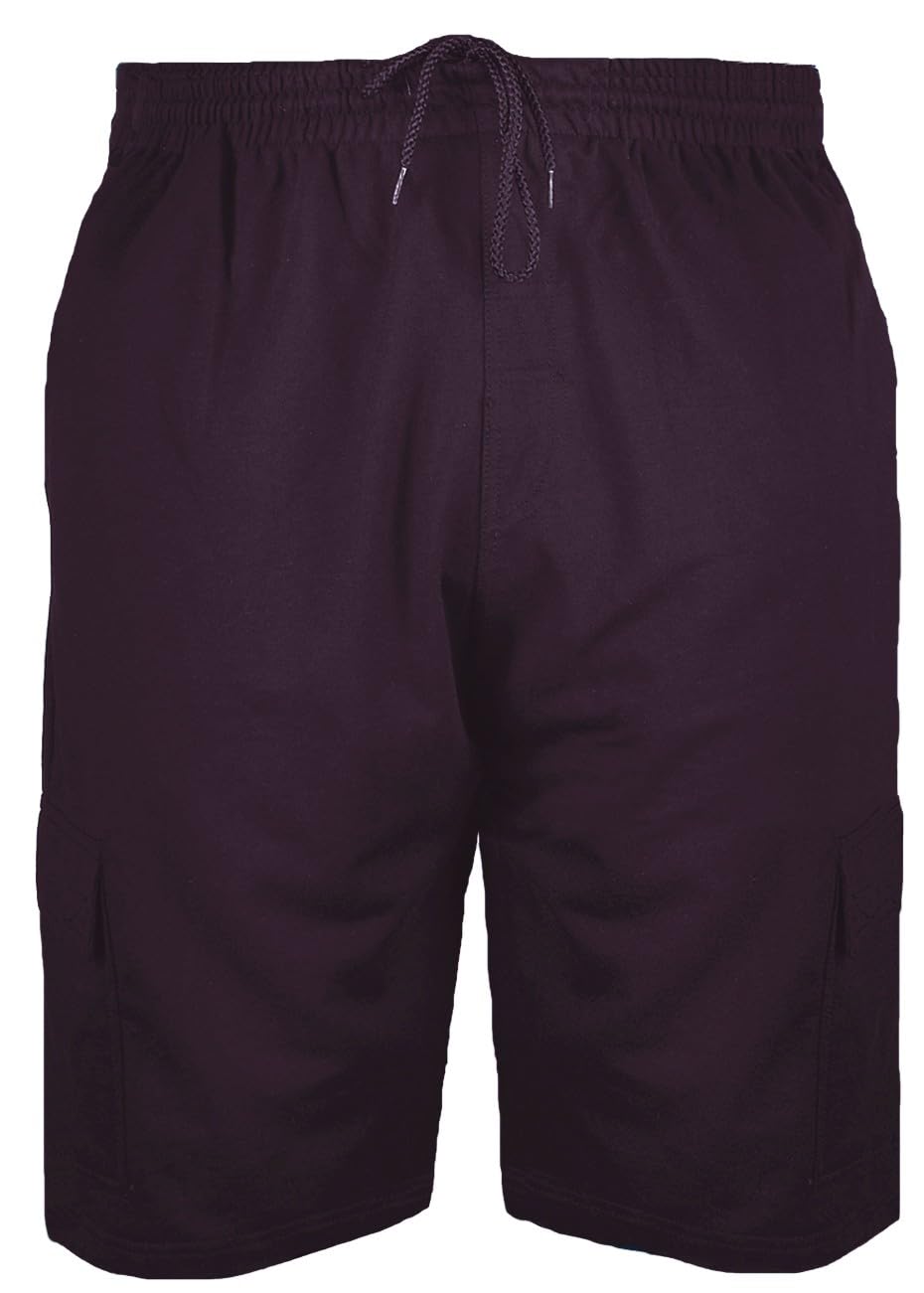 Big Mens Burgundy Hoss Cargo Shorts Lightweight Tall Clothing 2XL 3XL 4XL 5XL 6XL 7XL 8XL, Size : 2XL