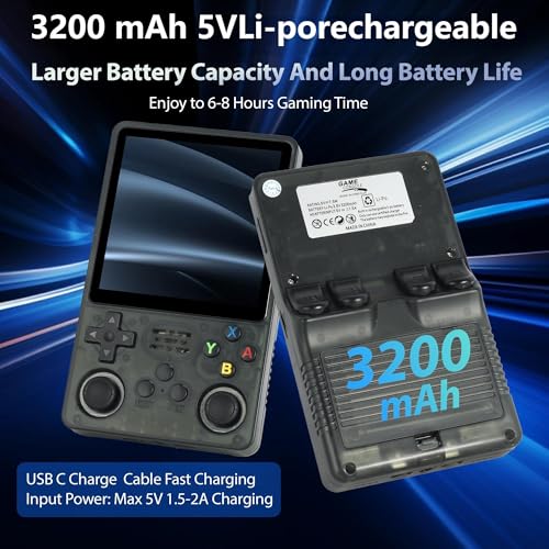 Ugonetend r36s plus Retro Handheld Game Console 4.0-inch Screen,Portable retro gaming console arkos System/26+ Emulators/mp4, Preloaded 5000+ Games (Purple)