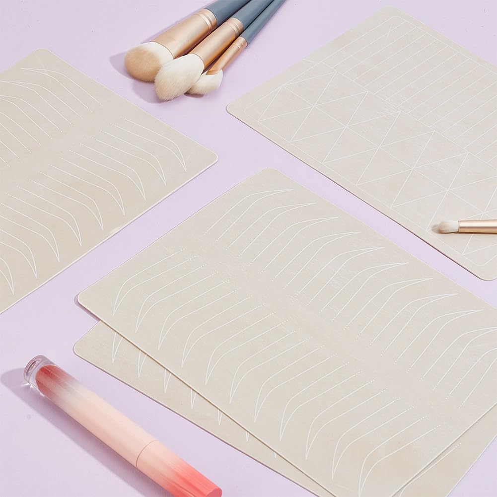 DELORIGIN 5pcs Eyebrow Tattoo Practice Skin Microblading Practice Synthetic Silicone Skin Sheet Micro Blading Eye Brow Makeup Tattooing Supplies for Cosmetic Tattoo Eyebrow Beginner Salon - Image 4