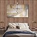 Wood Slat Peel and Stick Wallpaper, Brown Striped Wood Panel Grain Contact Paper, Removable Self Adhesive Faux Wood Grain Wall Covering for Bedroom 17.7 in X 118 in