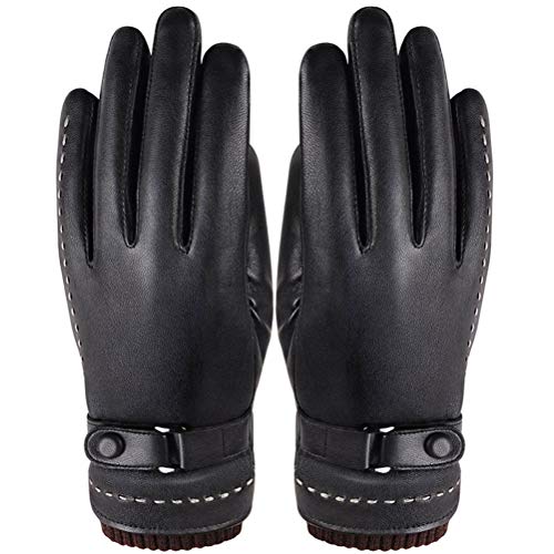 WOFASHPURET Guantes Táctiles De Invierno Para Mujer Guantes De Pu Impermeables y Cálidos Perfectos Para Conducir y Actividades Color Negro