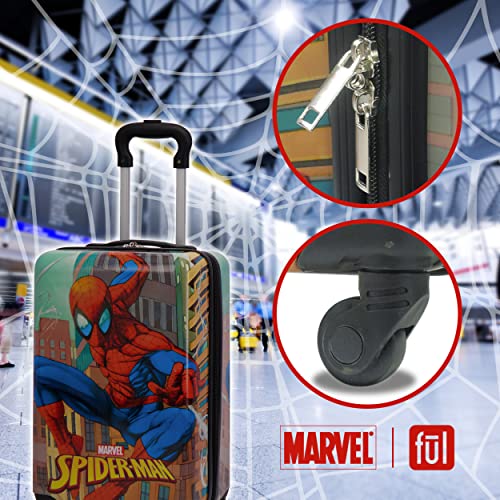 Ful Marvel Spider-Man 21 Inch Kids Rolling Luggage, Hardshell Carry On Suitcase With Wheels, Pastel Multi #TOP6