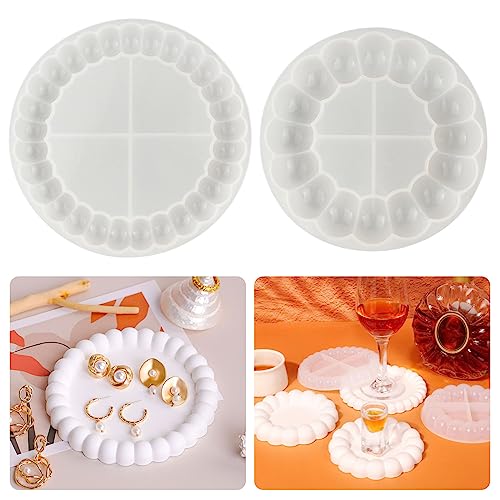 2 posavasos de silicona con forma de burbuja, moldes de resina epoxi, posavasos de resina, bandeja de silicona, posavasos para fundición de hormigón, plato para bandeja de té, plato de joyería