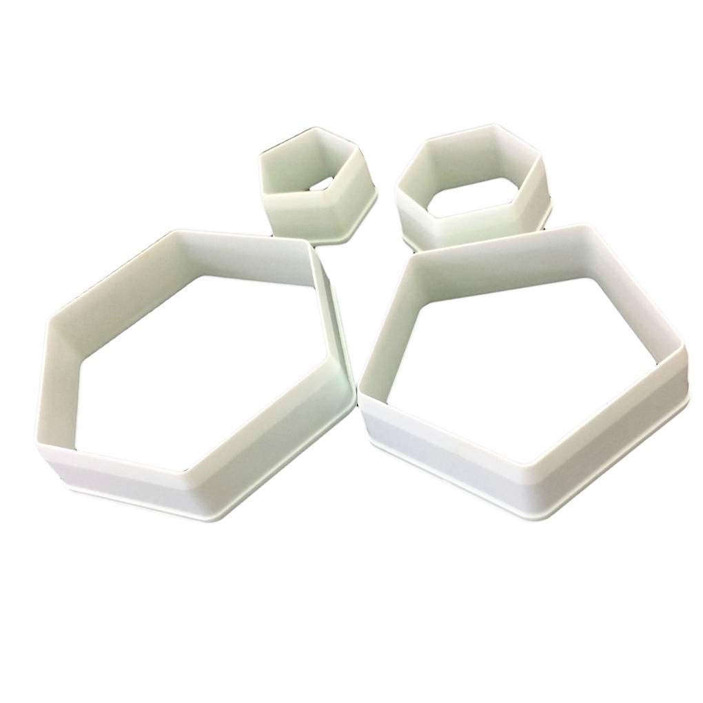Rongweiwang White 4Pcs Soccer Shape Diy Sugar Craft Decorating Cake Mold Football Cookie Fondant Cake Mold Print Plunger Football Cookie Cutter