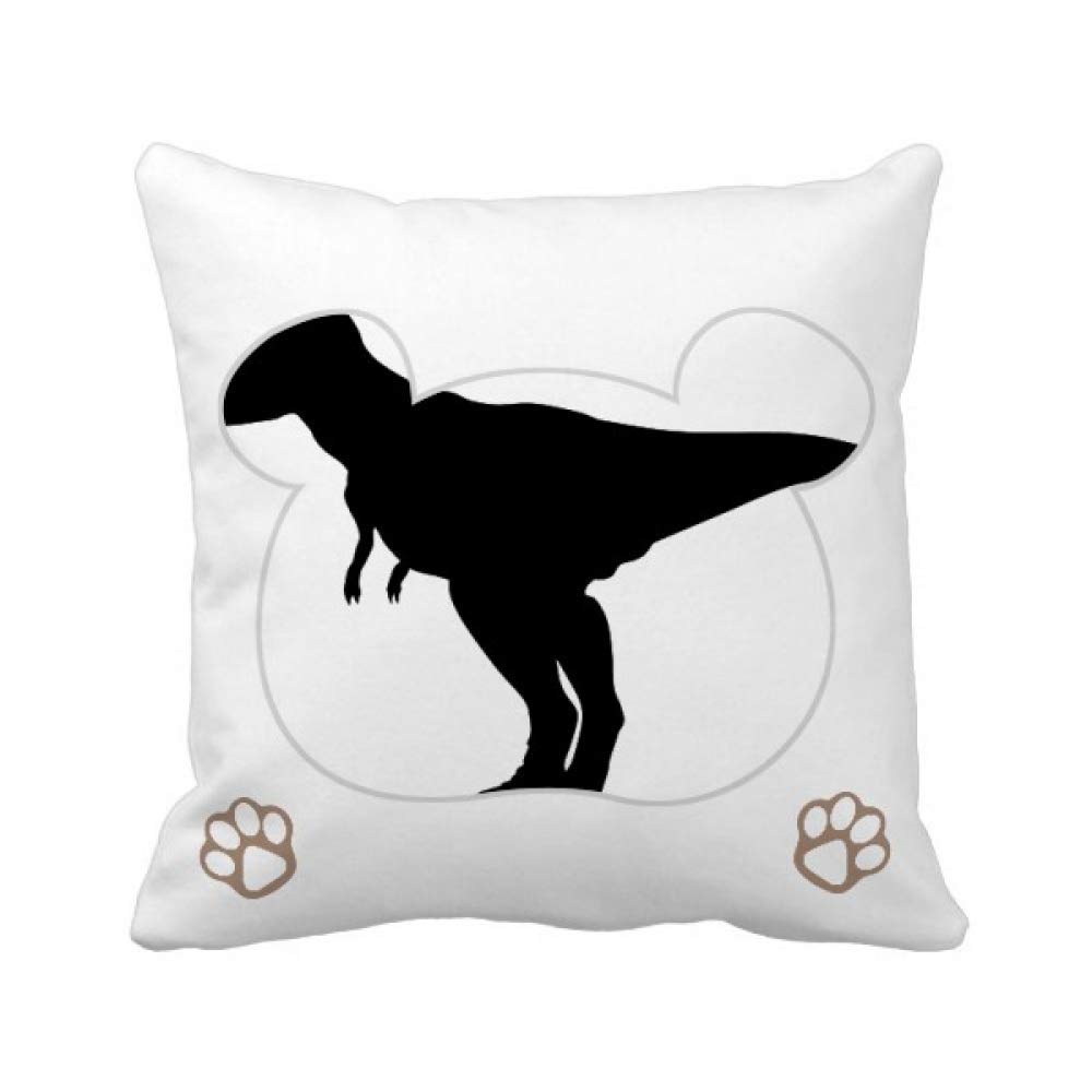 Housse de coussin os de dinosaure carrée 45x45 cm en coton pour lit enfant