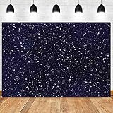 HQM Night Sky Star Universe Space Starry Photography Backdrops Kids Boy or Girl Birthday Party Decor Photo Background Banner 5X3FT