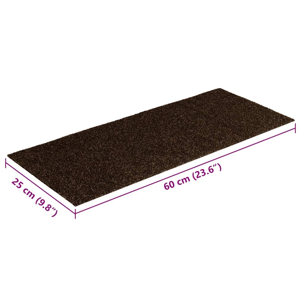 Maty na schody samoprzylepne 15 sztuk 60 x 25 cm brązowe prostokątne
