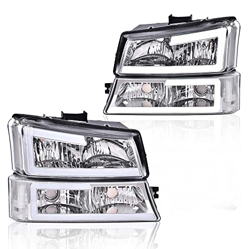 ALLGOOD LED DRL Headlights Assembly Front Headlamp,Compatible with Chevy Silverado 1500 2500 3500 & HD 2003-2006,Fit Avalanche 1500 2500 03-06(Fit No Cladding only),Fit Silverado Classic 2007