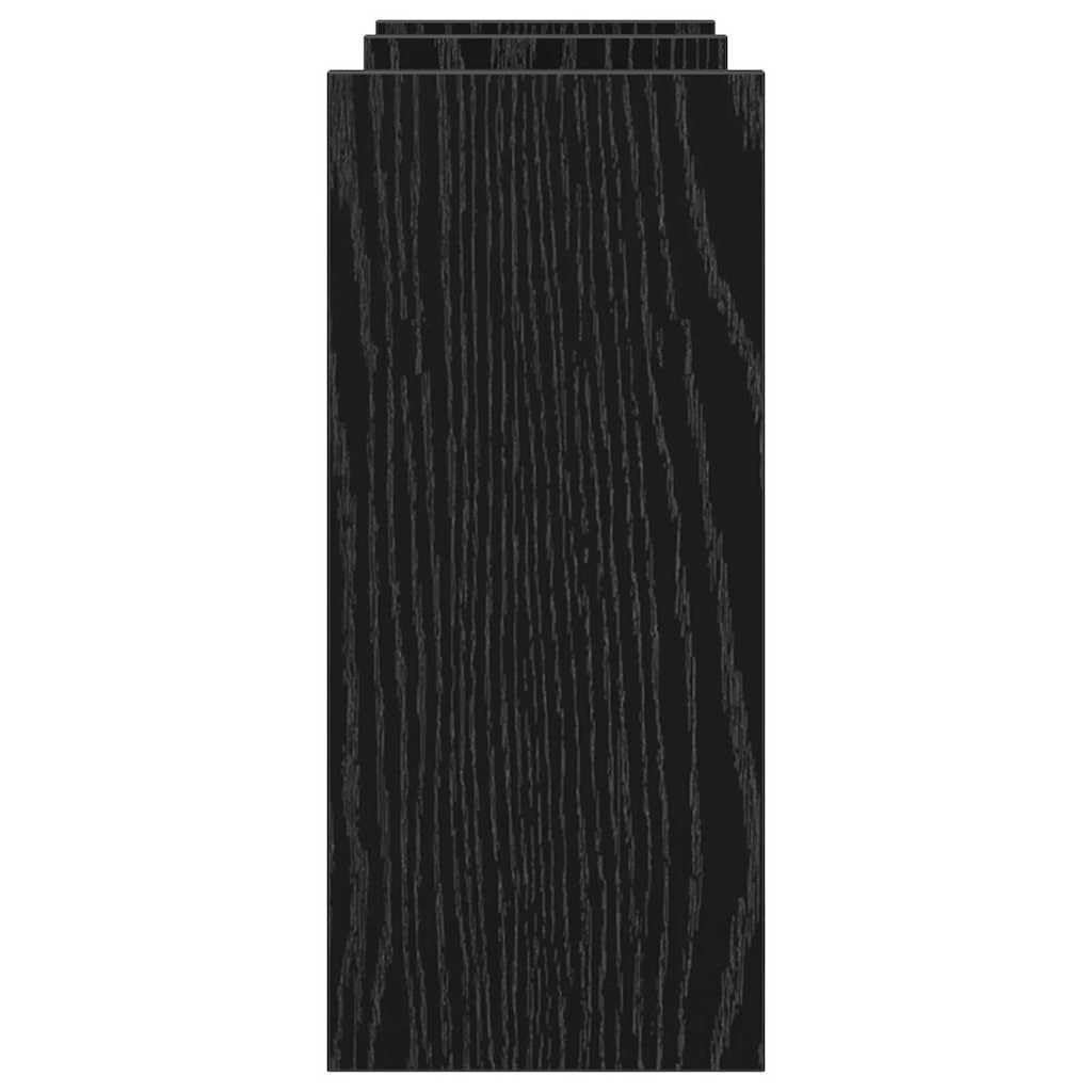 Organizer da scrivania in legno nero, effetto rovere, 50 x 15,5 x 35,5 cm, con ampio spazio per ufficio, home office e scuola, sistema di archiviazione per raccoglitori, carta, penne e