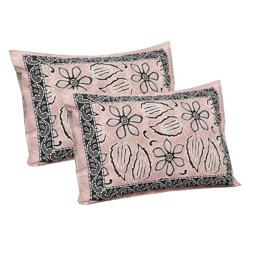 Image of King Size Cotton Bedsheet | 300 TC | 100% Cotton Flatsheet King Size with Two Pillow Covers | (254 * 274 cm, Dusty Rose)