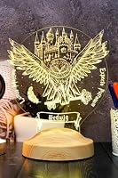 Geschenkelampe Hedwig Eule Nachtlicht Personalisiert mit Namen Nachttischlampe Geschenke für Junge Erwachsene Mädchen (Eule) – Ansicht 4