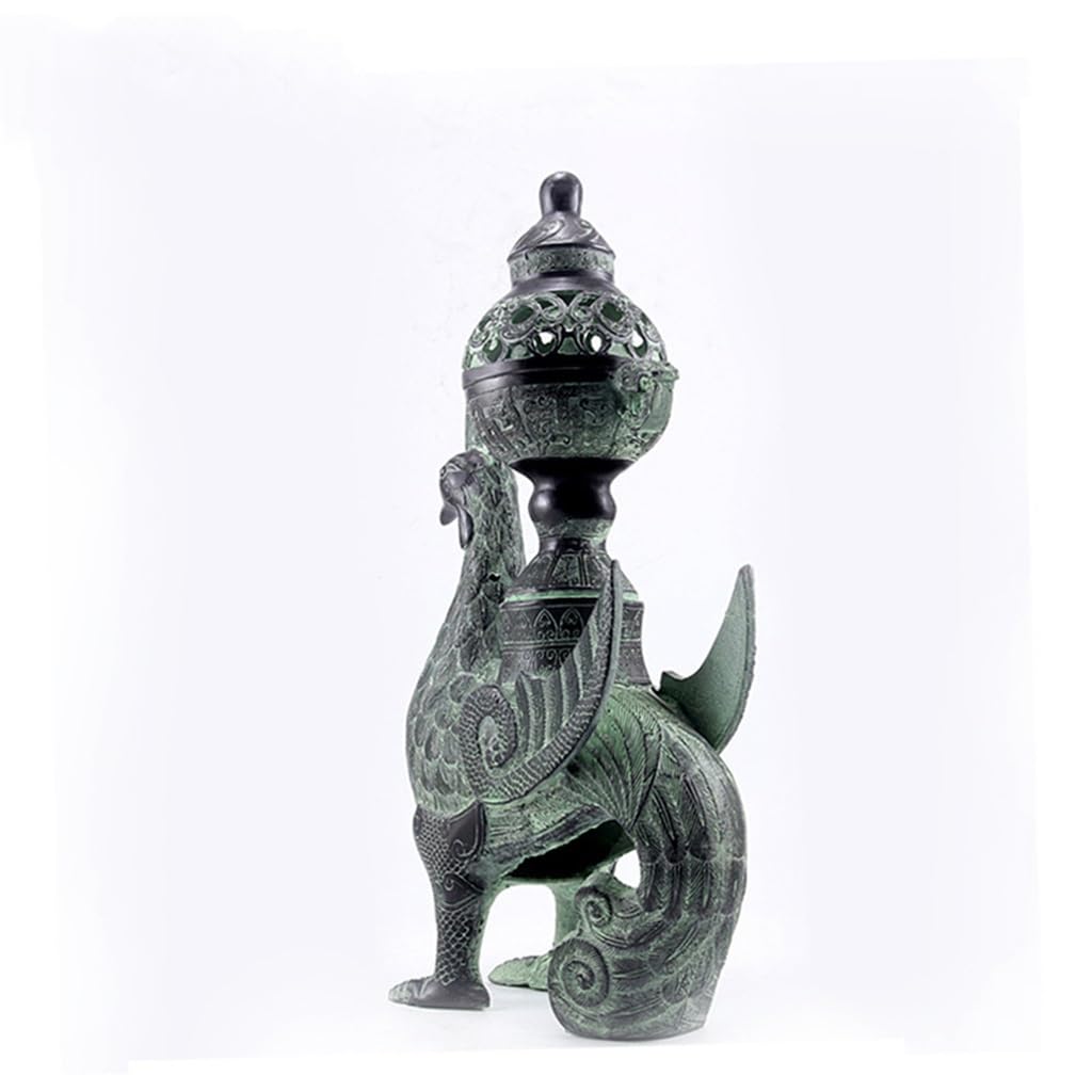 Soporte De Incienso Quemador de Incienso Antiguo de Bronce para Decorar con el Antiguo fénix Artefactos de Cobre