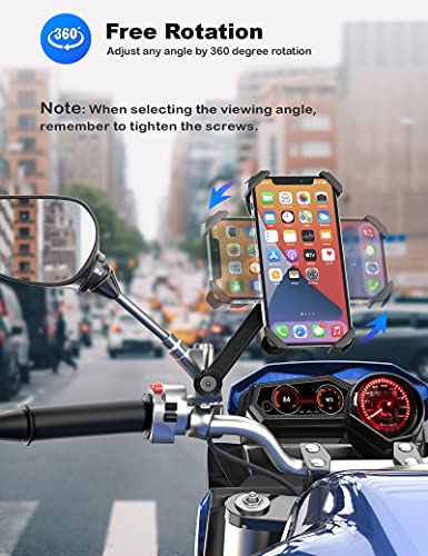 Grefay Motorfiets Telefoon Mount Metaal Smartphone Houder voor Motorfiets Achteruitkijkspiegel met 360 Rotate voor 4,5… - Image 7