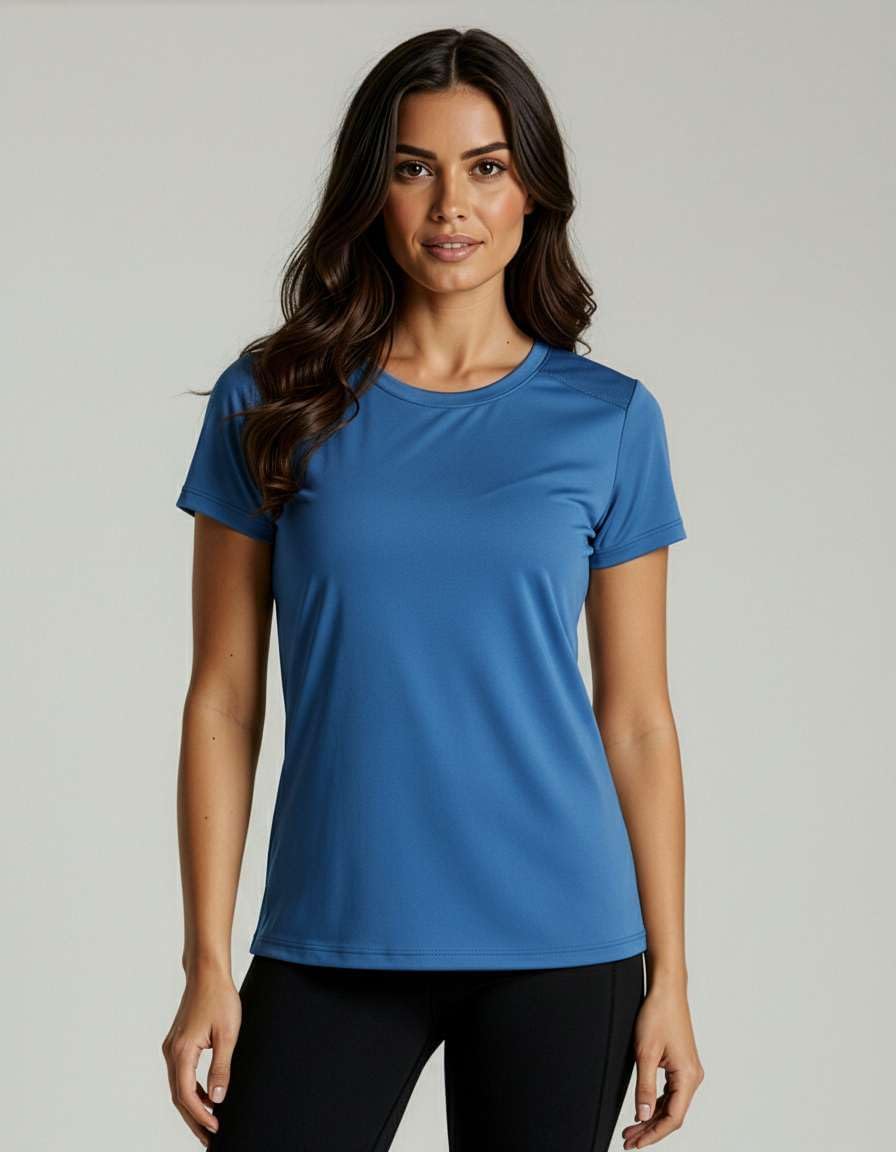 Real Essentials 5 Pack: Women's Short Sleeve Mesh Insert T-Shirts Athletic Tops Gym Workout Yoga Tennis Activewear (Plus) - Image 6