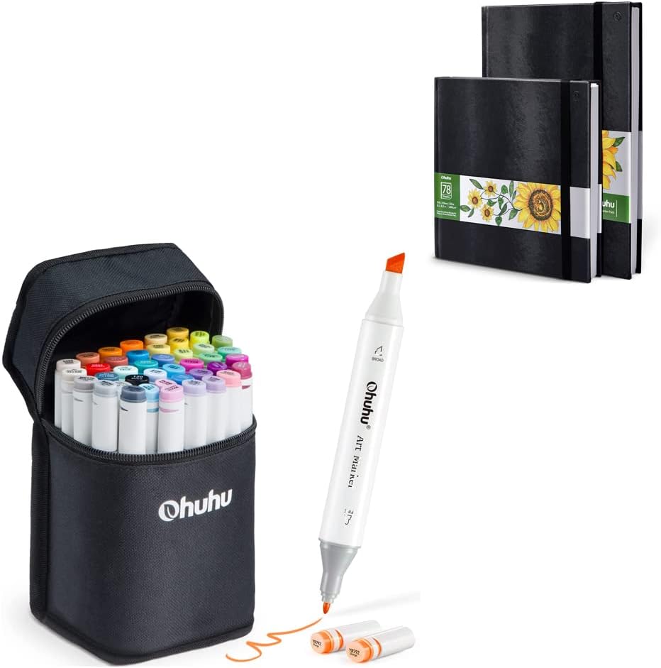 Ohuhu Alcohol Markers, Double Tipped Art Markers+Marker