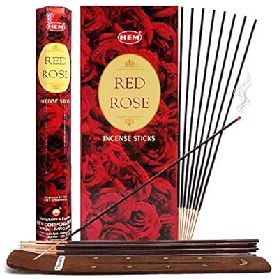 TRUMIRI Paquete de varillas de incienso de rosa roja: 120 unidades (6 paquetes de 20 varillas cada uno) con soporte de incienso Trumiri | Ya disponible en tu tienda friki favorita! En mundofriki.es!