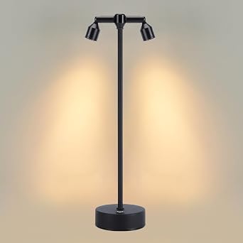 IMAGE Rechargeable Cordless Spotlight, Table Spotlight Accent Lighting for Plants Pictures Artwork Jewelry Showcase Model Display Shelves Cabinet Table Lamp for Home Restaurant Dinner Bar Warm White
