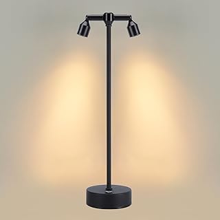 IMAGE Rechargeable Cordless Spotlight, Table Spotlight Accent Lighting for Plants Pictures Artwork Jewelry Showcase Model Display Shelves Cabinet Table Lamp for Home Restaurant Dinner Bar Warm White