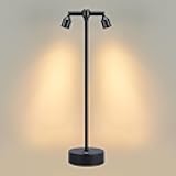 IMAGE Rechargeable Cordless Spotlight, Table Spotlight Accent Lighting for Plants Pictures Artwork Jewelry Showcase Model Display Shelves Cabinet Table Lamp for Home Restaurant Dinner Bar Warm White