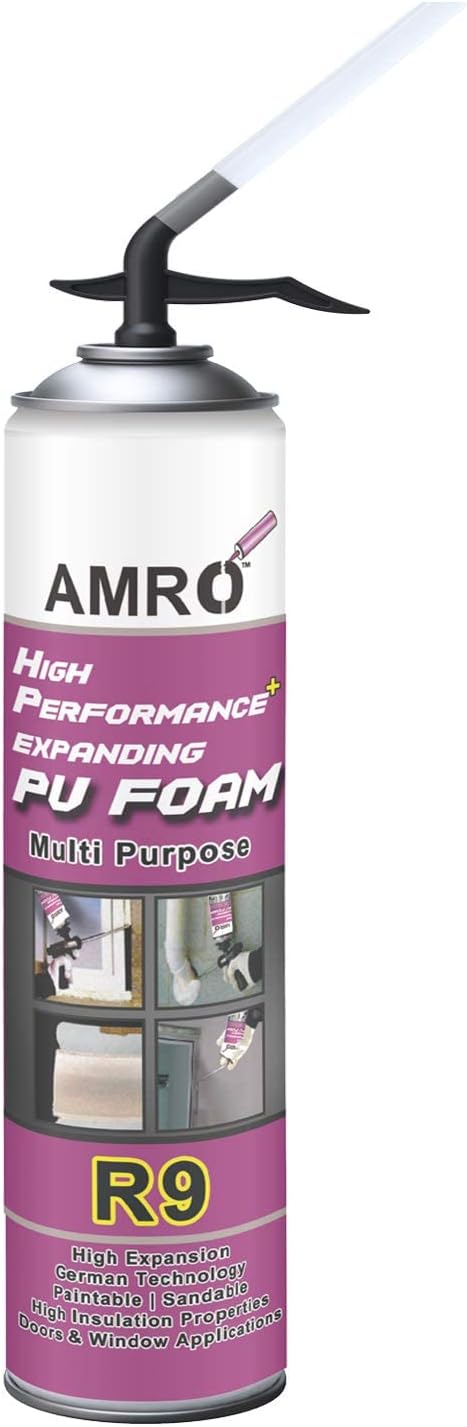 AMRO R9 Expansion PU Foam Straw Type Manual Use DIY Polyurethane Foam Spray - 750ml Fills Gaps Easily (1)