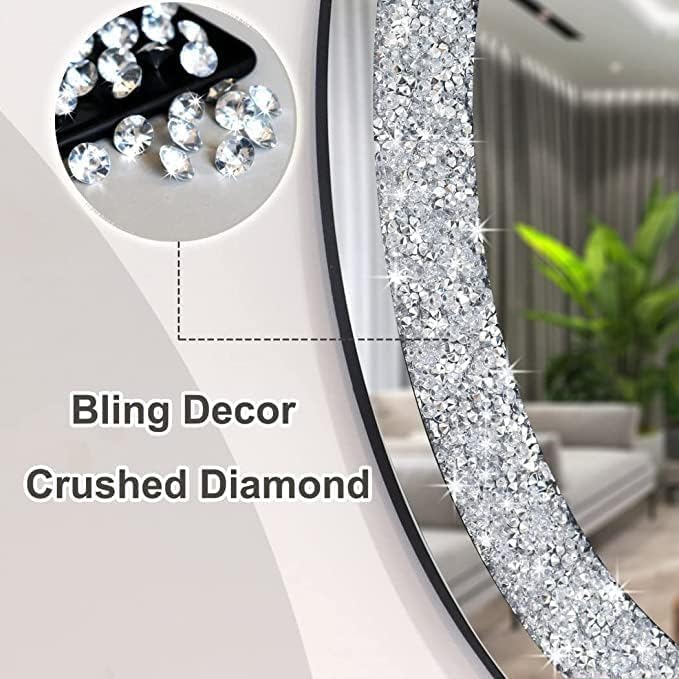 Image of Alfa Design Diamond Wall Mounted LED Mirror | Touch Sensor 3 Light Modes (Warm, Natural & Cool White) | for Bathroom Vanity Mirror, Washbasin, Farmhouse & Bedroom Capsule Crystal LED 28 x 18 inch