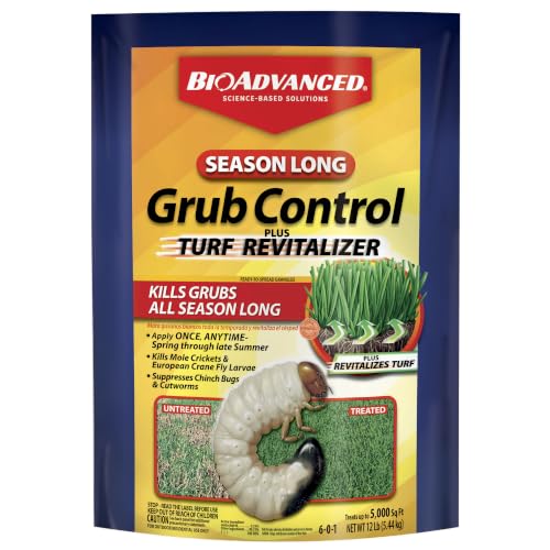 BioAdvanced Season-Long Grub Control Plus Turf Revitalizer, Granules, 12 lb, Grub Killer for Lawns