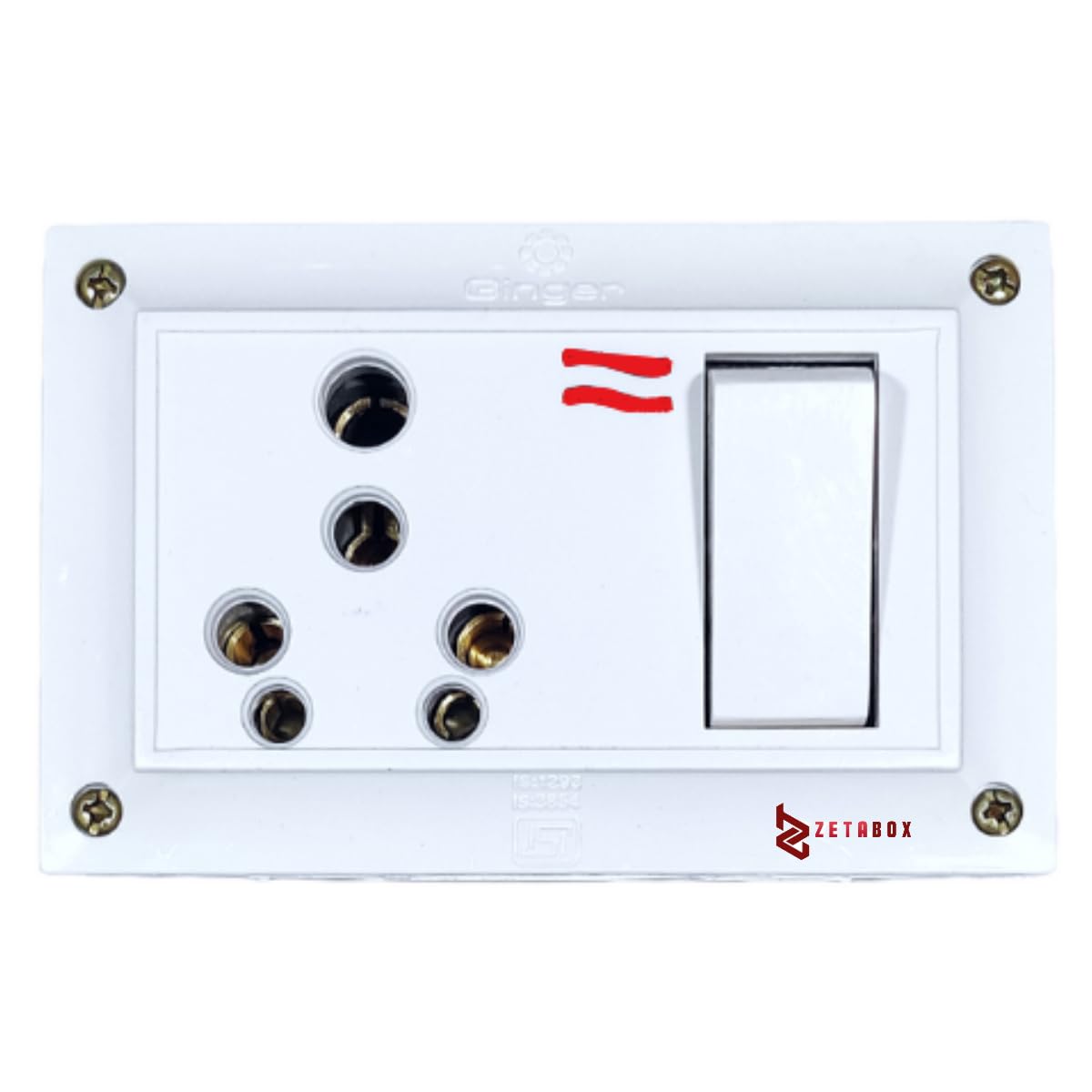 GingerSmyle 1+1 16Amp Switch Socket box with LED Indicator | 15Amp switch socket Combined Box-image-35