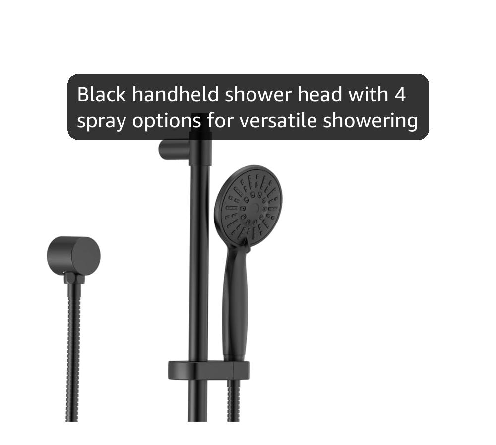 Delta Faucet Slide Bar Hand Held Shower with Hose, Black Handheld