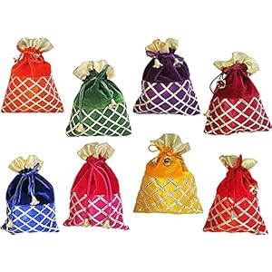 SHOPOBUDDY Velvet Potli Batwa Bag Bridal Purse Women handbag Shagun Pouch Return Gifts MultiColor 33 51PBt4zW9YL. SL500 . SS300