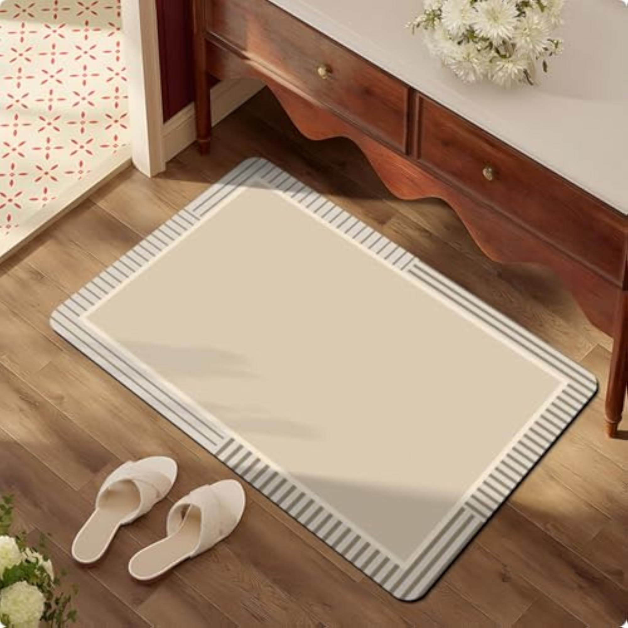 Diatomite Bath Mat with Rounded Corners