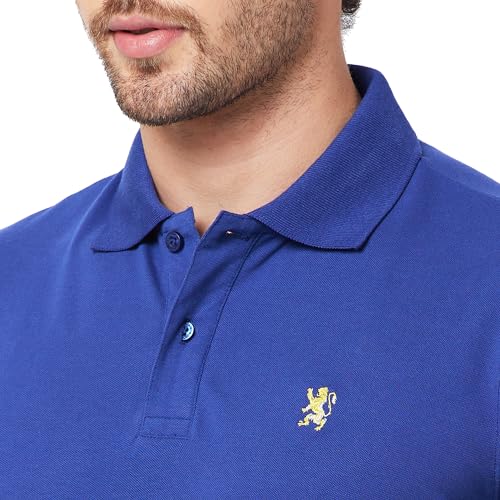 Image of Giordano Men's Slim Fit Solid Polo Collar Short Sleeves Regular Length Button Closure Cotton Polo T-Shirt
