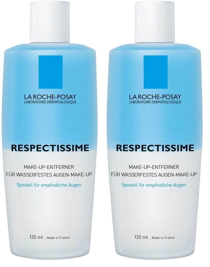 La Roche-Posay Respectissime Make-Up-Entferner für wasserfestes Augen-Make-Up, 125 ml Lotion (Packung mit 2)