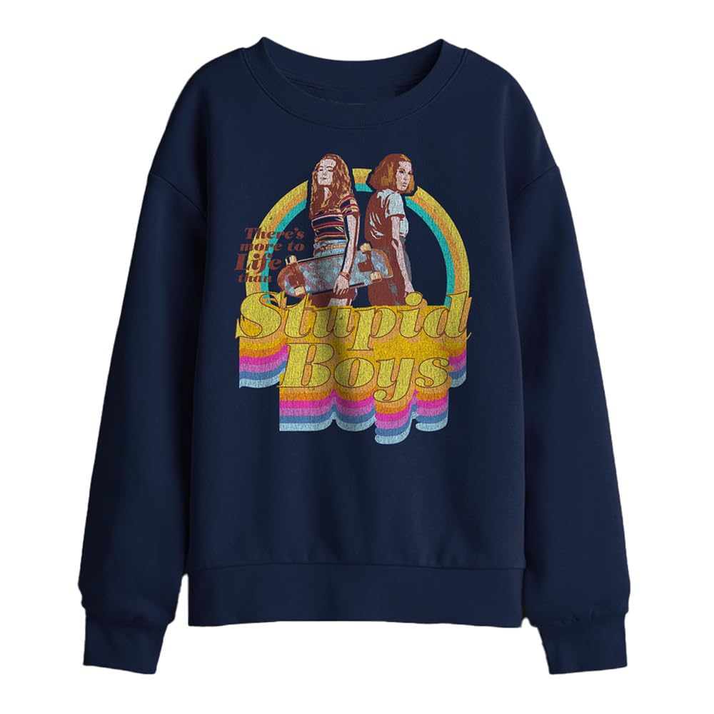 Stranger Things Stupid Boys Kids Sweatshirt, Black, 12-13