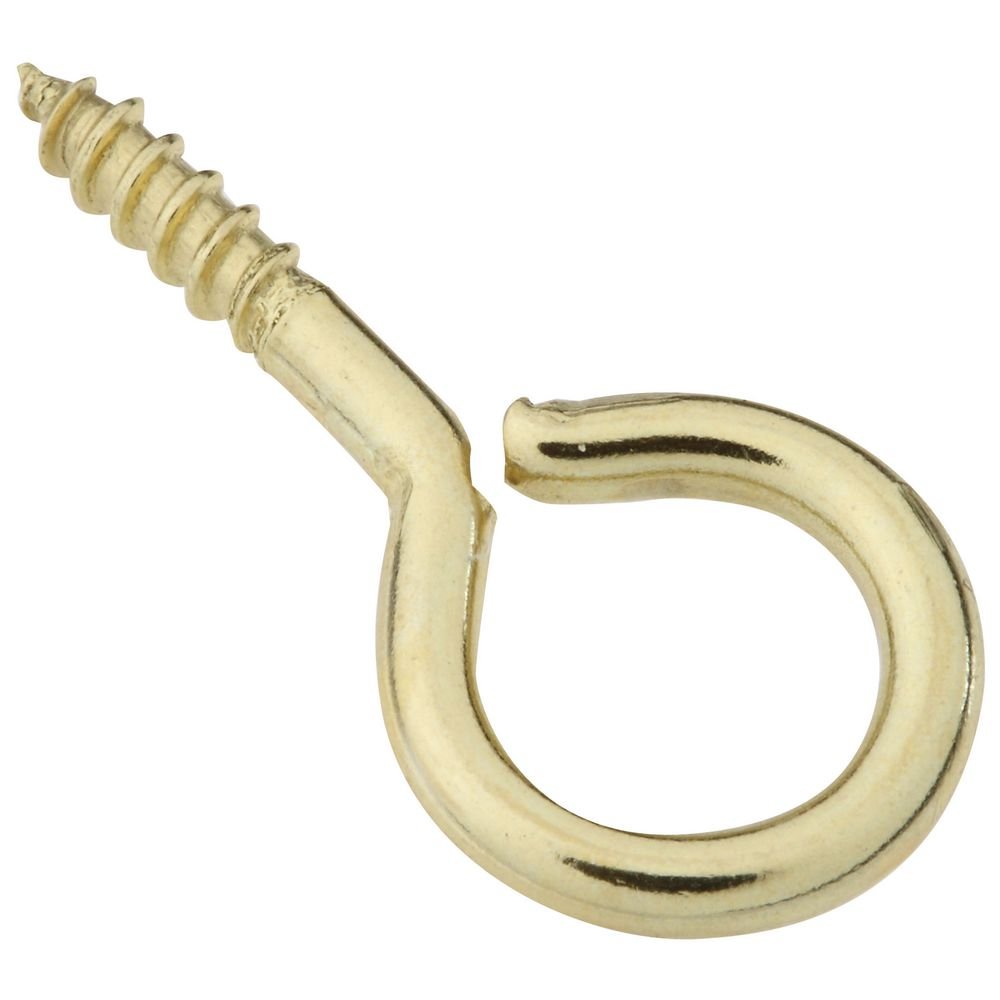 National Hardware N119-305 V2015 Screw Eyes - Solid Brass in Solid Brass, 5 pack,#12, 1-3/16"
