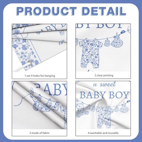 Fondo Azul para Baby Shower AIBIIN 70.8x43.3 pulgadas miniatura 2