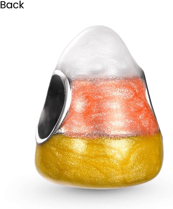 GNOCE Halloween Corn Candy Charm Sterling Silver Bead Halloween Charm Fit Bracelet/Necklace for Women Wife/Jewelry Gift - Image 3