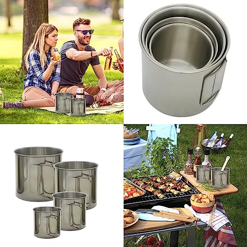 Tasse à café pour l'eau de camping rétractable kit 4 gobelets inox légers - 4