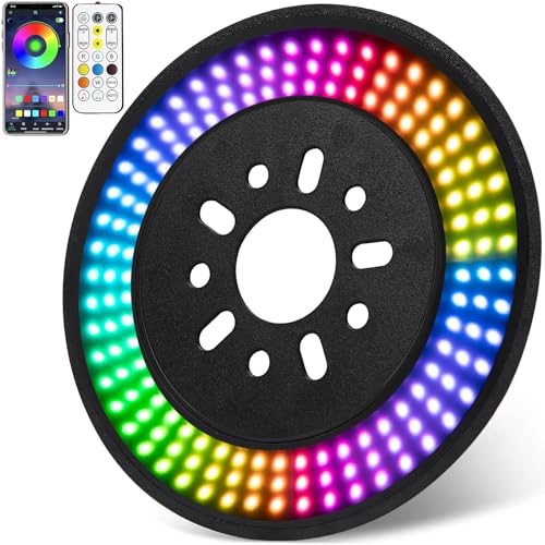KARSAM RGB Spare Tire Brake Light for 2007-2025 Jeep Wrangler JK JKU JL JLU, RF & Bluetooth Control RGB Running Lights & Red LED 3rd Third Brake Light, Wheel Lights, High Mount Rear Brake Tail Light