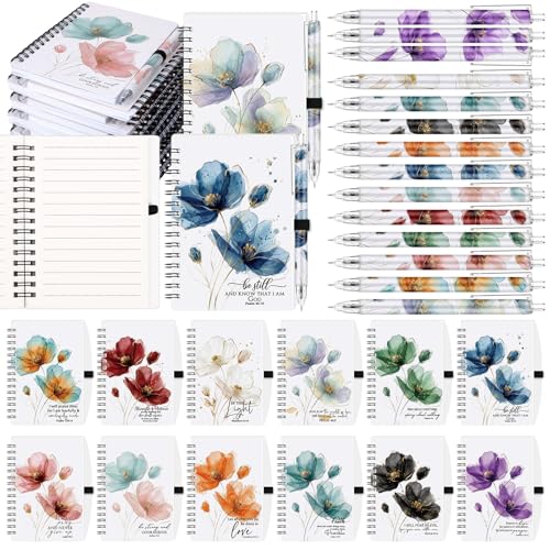 Cadeau religieux pour maman et église : lot de 12 carnets chrétiens à spirale