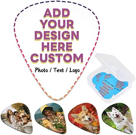 ZXGIFYNLFD Custom Guitar Pick 60-Pack Personalized Guitar Picks Add Your Photo Text Logo for Medium,Heavy Guitar,Acoustic Guitar,Electric Guitar,Bass,Ukulele