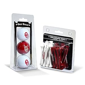 Team Golf NCAA Oklahoma Sooners 3 Golf Balls And 50 Golf Tees Logo Imprinted Golf Balls (3 Count) & 2-3/4″ Regulation Golf Tees (50 Count), Multi Colored