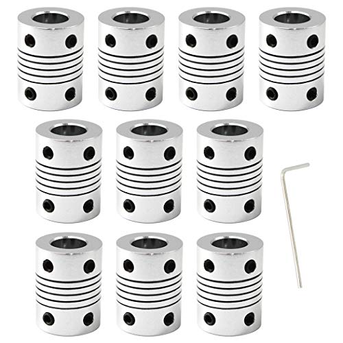 5mm to 8mm Flexible Shaft Coupling 25mm length Aluminium Alloy Flexible Coupling For 3D Printer And CNC Machine Pack Of 