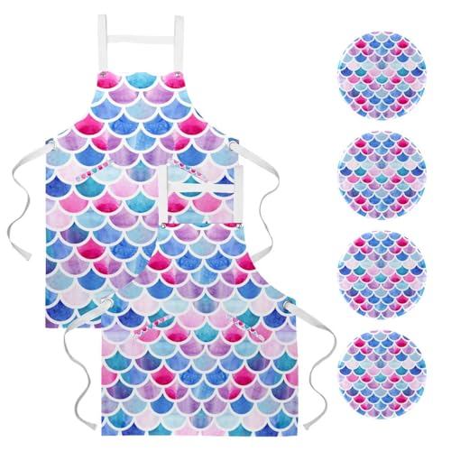 Tablier de cuisine lot de 2 protection imperméable pour nettoyage de la maison et travail